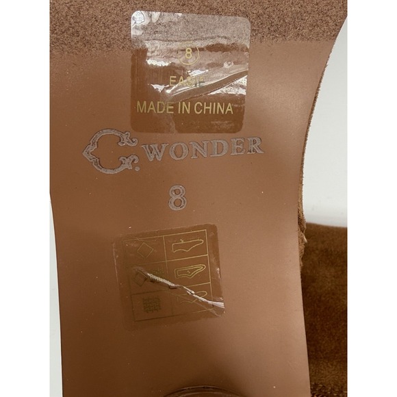 C Wonder Womens Knee High Boot Size 8 New Tan Suede - Picture 10 of 12